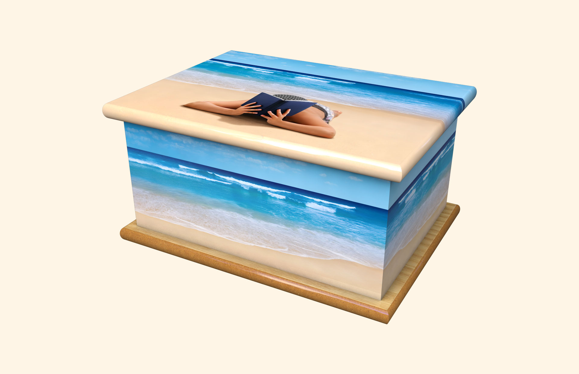 The Holiday adult ashes casket